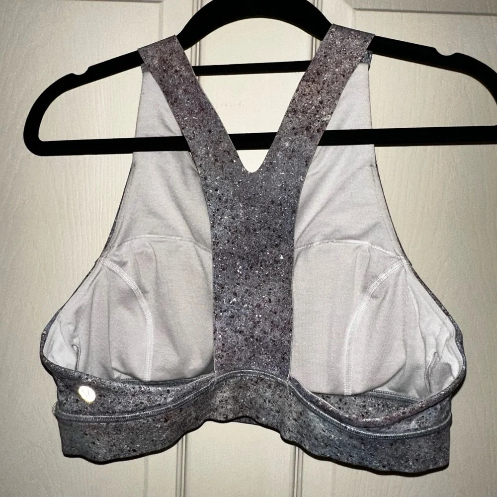 Lululemon Women's Speckled Fast & Free Bra sports bra 10 gym activewear athletic